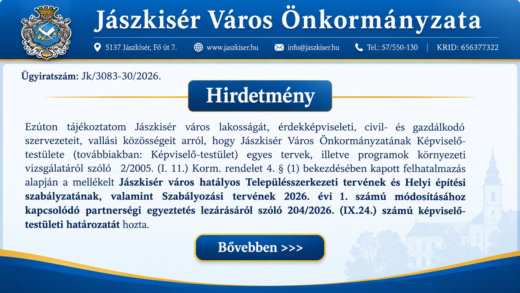 Hirdetmény 2026.10.01.